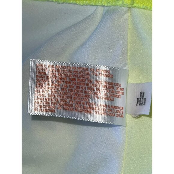 Cat & Jack Girls One-Shoulder Ruffle Swimsuit M (8) Yellow & Green - Picture 5 of 7